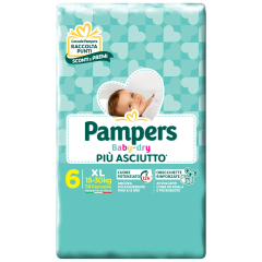 pampers baby dry extralarge taglia 6 (15-30 kg) 14 pannolini